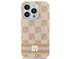 DKNY DKHMN61HCPTSP Apple iPhone 11 Xr 6.1 inch rožinės spalvos kietas dėklas IML Checkered Mono Pattern &amp; Printed Stripe