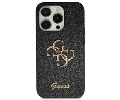 Guess GUHCN61HG4SGK Apple iPhone 11 / Xr 6.1″ juodos spalvos kietas dėklas Glitter Script Big 4G
