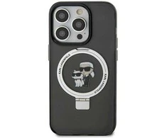Karl Lagerfeld KLHMN61HMRSKCK Apple iPhone 11/ Xr 6.1″ juodos spalvos kietas dėklas Ring Stand Karl&Choupettte Ma
