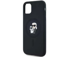 Karl Lagerfeld KLHMN61SCMKCRHK Apple iPhone 11 / Xr 6.1″ juodos spalvos kietas dėklas Silicone Karl & Choupette Ma
