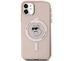 Karl Lagerfeld KLHMN61HFCCNOP Apple iPhone 11 / Xr 6.1″ rožinės spalvos kietas dėklas IML Choupette MagSafe
