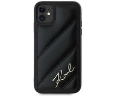 Apple iPhone 11 / XR Karl Lagerfeld Diagonal Quilted Script (KLHCN61PQDSMGK) dėklas telefonui juodos spalvos