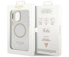 Guess GUHMP12MHTRMD Apple iPhone 12/12 Pro 6.1″ auksinis kietas dėklas Metal Outline Magsafe