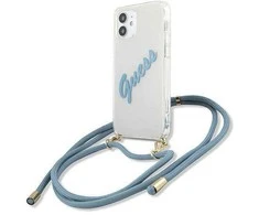 Apple iPhone 12 Mini Guess dėklas Script Vintage (GUHCP12SCRTVSBL) mėlynos spalvos