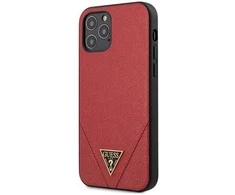 Guess dėklas skirtas iPhone 12 Pro Max 6,7 GUHCP12LVSATMLRE raudonas kietas dėklas Saffiano