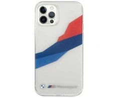 Apple iPhone 12 Pro Max BMW dėklas Motorsport Tricolor (BMHCP12LSKTGT) skaidrus