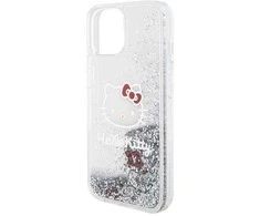 Hello Kitty HKHCP14SLIKHET Apple iPhone 14 /15 / 13 6.1″ sidabrinis kietas dėklas Liquid Glitter Charms Kit
