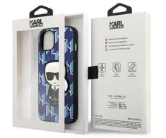 Apple iPhone 13 Karl Lagerfeld dėklas Monogram Ikonik Patch mėlynos spalvos
