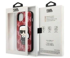 Apple iPhone 13 Karl Lagerfeld dėklas Monogram Ikonik Patch raudonos spalvos