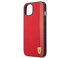 Ferrari FESAXHCP13SRE Apple iPhone 13 mini 5,4″ red kietas dėklas On Track Carbon Stripe