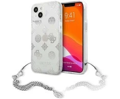 Apple iPhone 13 Mini Guess dėklas Peony Chain Collection (GUHCP13SKSPESI) sidabrinės spalvos