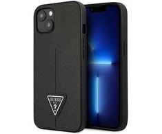 Apple iPhone 13 Mini Guess dėklas Saffianotriangle Logo juodos spalvos