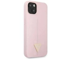 Apple iPhone 13 Mini Guess dėklas silikoninis Triangle (GUHCP13SSLTGU) violetinės spalvos