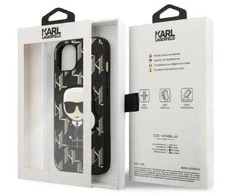 Karl Lagerfeld KLHCP13SPMNIKBK Apple iPhone 13 mini 5,4″ kietas dėklas juodos spalvos Monogram Ikonik Patch