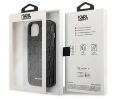 Karl Lagerfeld KLHCP13SMNMP1K Apple iPhone 13 mini 5,4″ kietas dėklas juodos spalvos Monogram Plaque