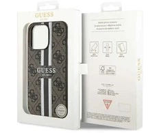 Guess GUHMP13LP4RPSW Apple iPhone 13 Pro / 13 6.1″ rudos spalvos kietas dėklas 4G Printed Stripes MagSafe