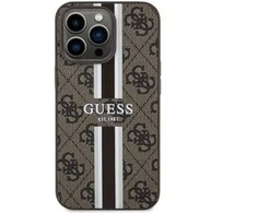 Apple iPhone 13 Pro Guess dėklas 4G Printed Stripe MagSafe (GUHMP13LP4RPSW) rudos spalvos