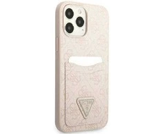 Apple iPhone 13 Pro Guess dėklas 4G Triangle Logo Cardslot (GUHCP13LP4TPP) rožinės spalvos