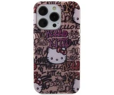 Hello Kitty HKHCP13LHDGPTP Apple iPhone 13 Pro/ 13 6.1″ rožinės spalvos kietas dėklas IML Tags Graffiti