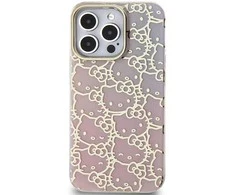 Hello Kitty HKHCP13LHCHPEP Apple iPhone 13 Pro / 13 6.1″ rožinės spalvos kietas dėklas IML Gradient Electrop Crowded Kitty