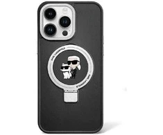 Apple iPhone 13 Pro Karl Lagerfeld dėklas Ring Stand Karl&amp;Choupettte MagSafe (KLHMP13LHMRSKCK) juodos spalvos