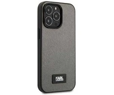 Apple iPhone 13 Pro Karl Lagerfeld dėklas Saffiano Plaque (KLHCP13LSFMP2DG) sidabrinės spalvos