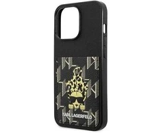 Karl Lagerfeld KLHCP13LCANCNK Apple iPhone 13 Pro / 13 6,1″ kietas dėklas juodos spalvos Karlimals Cardslot