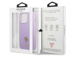 Apple iPhone 13 Pro Max Guess dėklas Saffiano 4G Small Metal Logo violetinės spalvos