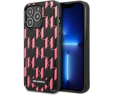 Apple iPhone 13 Pro Max Karl Lagerfeld dėklas Monogram Plaque (KLHCP13XMNMP1P) rožinės spalvos