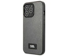 Apple iPhone 13 Pro Max Karl Lagerfeld dėklas Saffiano Plaque (KLHCP13XSFMP2DG) sidabrinės spalvos