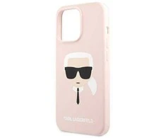 Karl Lagerfeld KLHCP13XSLKHLP Apple iPhone 13 Pro Max 6,7″ light rožinės spalvos kietas dėklas Silicone Karl`s