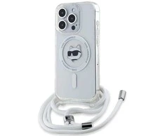Apple iPhone 13 Pro Max Karl Lagerfeld dėklas IML Choupette Head &amp; Cord MagSafe (KLHMP13XHCCHNT) skaidrus