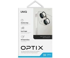 UNIQ Optix Aliuminio Camera LensProtector Apple iPhone 14 6.1" / 14 Plus 6.7" sterling sidabrinis su aplkatoiumi