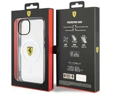Ferrari FEHMP14SURKT Apple iPhone 14 / 15 / 13 6.1″ skaidrus kietas dėklas Outline Magsafe