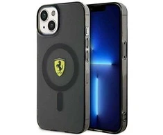 Ferrari FEHMP14SURKK Apple iPhone 14 / 15 / 13 6.1″ juodos spalvos kietas dėklas Translucent Magsafe
