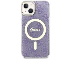 GUESS GUHMP14SH4STU IPHONE 14/15/13 6.1" VIOLETINIS / VIOLETINIS KIETAS DĖKLAS 4G MAGSAFE