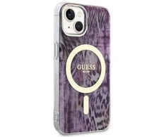 Guess Leopard MagSafe - dėklas skirtas Apple iPhone 14 Rožinė