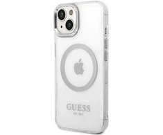 Dėklas GUESS GUHMP14SHSHTMS IPHONE 14/15/13 6.1 "Sidabrinis / Sidabrinis HARD CASE METAL OUTLINE MAGSAFE