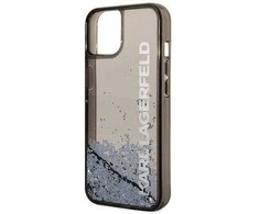 Apple iPhone 14 Karl Lagerfeld dėklas Liquid Glitter Elong juodos spalvos