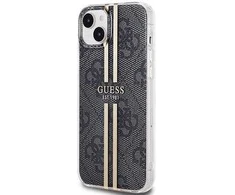 Apple iPhone 14 plus / 15 plus Guess dėklas IML 4G Gold Stripe (GUHCP15MH4PSEGK) juodos spalvos