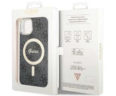 Apple iPhone 14 plus / 15 plus Guess dėklas 4G MagSafe (GUHMP15MH4STK) juodos spalvos
