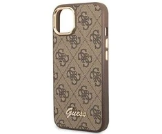 Dėklas GUESS GUHCP14MHG4SHW IPHONE 14 PLUS / 15 PLUS 6.7 "BROWN / BROWN HARD CASE 4G VINTAGE GOLD LOGO