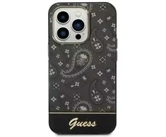 Guess GUHCP14MHGBNHK Apple iPhone 14 Plus / 15 Plus 6.7″ juodos spalvos kietas dėklas Bandana Paisley