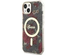 Dėklas GUESS GUHMP14MHCFWSA IPHONE 14 PLUS / 15 PLUS 6.7 "Žalias / KHAKI HARDCASE FLOWER MAGSAFE