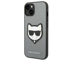 Karl Lagerfeld KLHCP14MSAPCHG Apple iPhone 14 Plus / 15 Plus 6,7″ kietas dėklas sidabrinis Saffiano Choupett