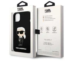 Karl Lagerfeld dėklas iPhone 14 Plus 6,7 KLHMP14MSNIKBCK juodas hard dėklas Magsafe Silikoninis NFT Ikonik