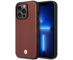 BMW BMHMP14L22RFGR dėklas Apple iPhone 14 Pro 6.1″ burgundy burgundy Leather Diamond Pattern MagSafe