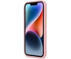 Guess GUHCP14LHGCRHP iPhone 14 Pro 6,1 colio eilinis/rožinis kietas dėklas Croco kolekcija
