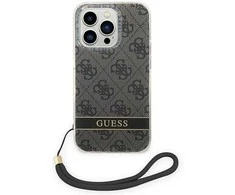 Dėklas Guess GUOHCP14LH4STK Apple iPhone 14 Pro 6,1″juodos spalvos hardcase 4G Print Strap