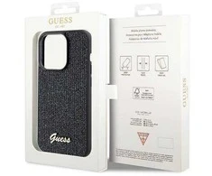 Apple iPhone 14 Pro Guess dėklas Disco Metal Script (GUHCP14LPMSDGSK) juodos spalvos